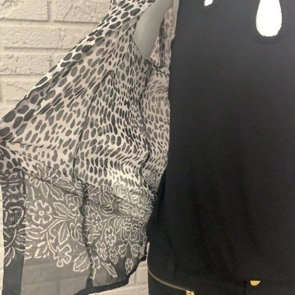 MJ Collection See Through Button Front Blouse Size S - Picture 9 of 11